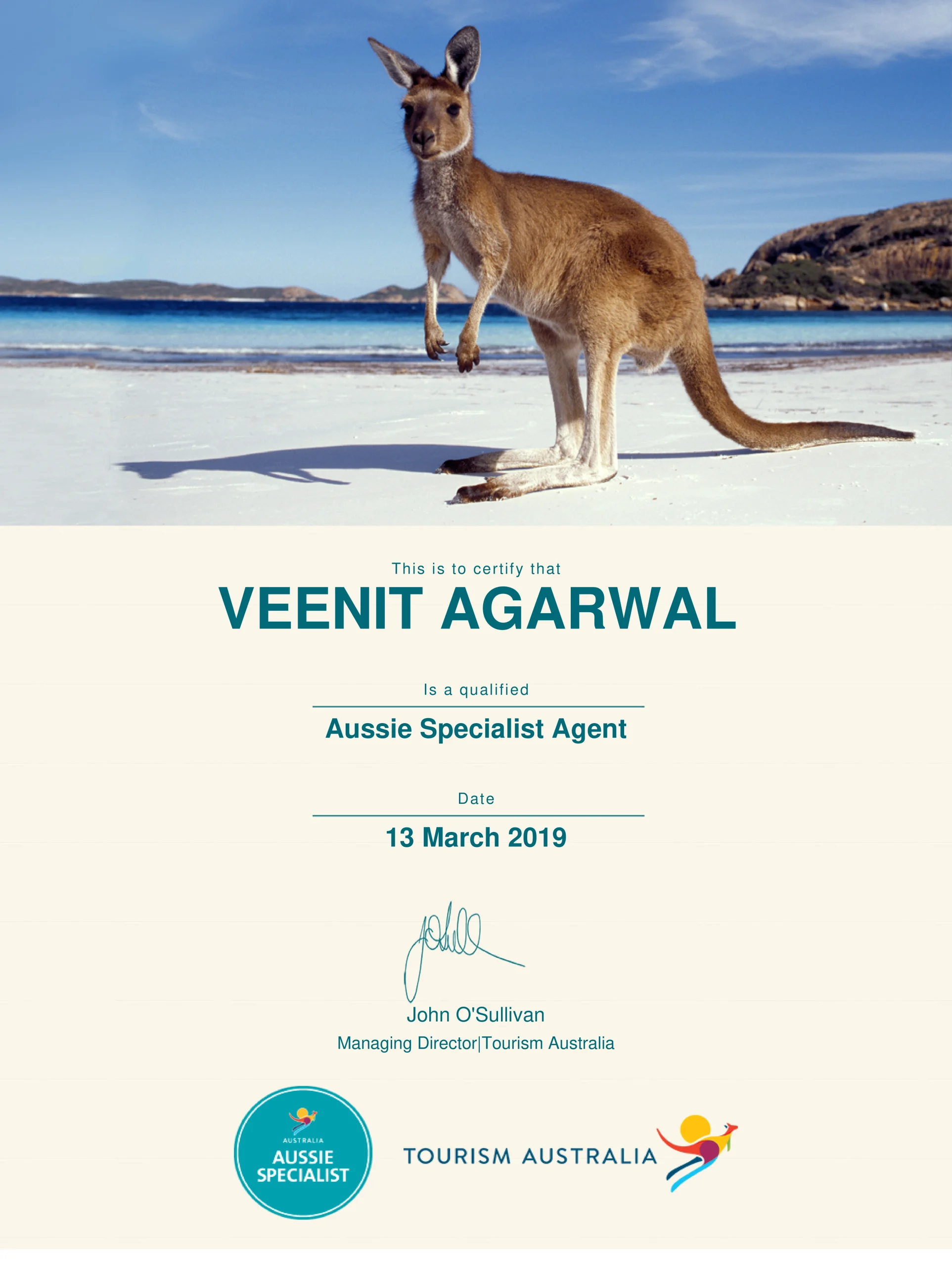 Aussie Certificate