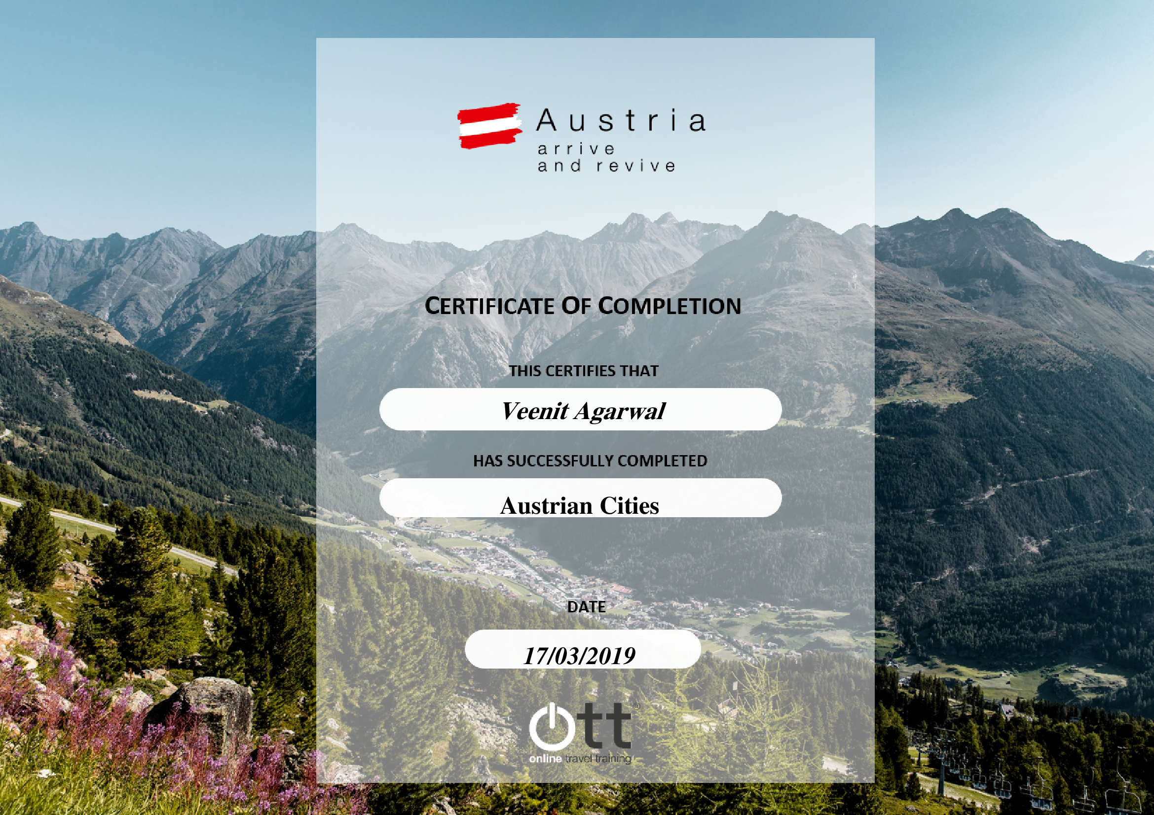 Austria-Certificate